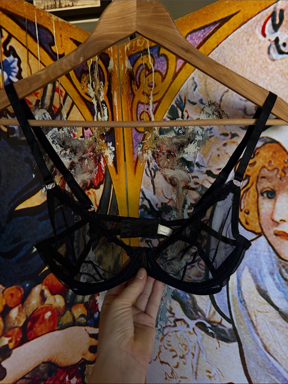 Fleur du Mal Sheer Black Lace Underwire Bra